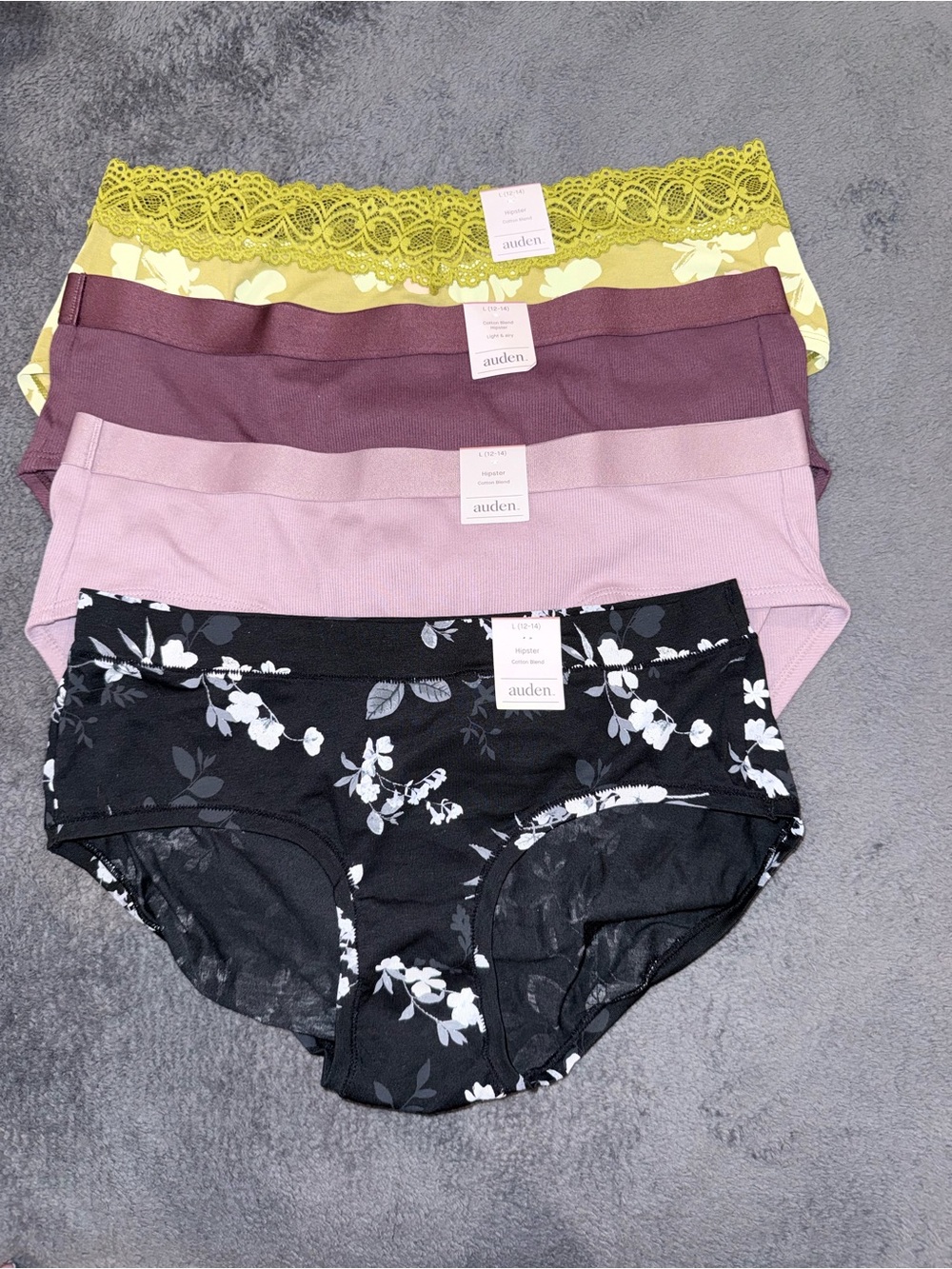 Auden Hipster Panties – Bundle of 4 | Size L (12-14) | NWT 🏷️